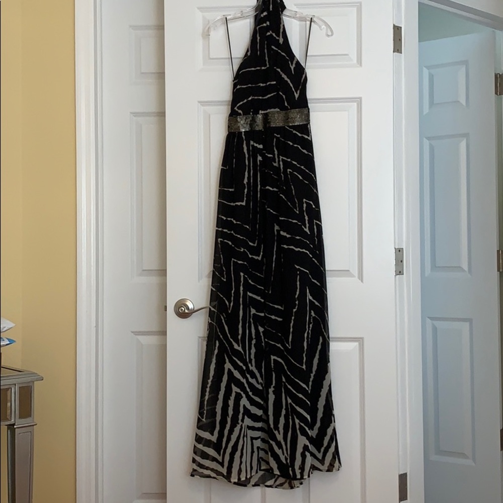 Express black maxi dress with sequin waist